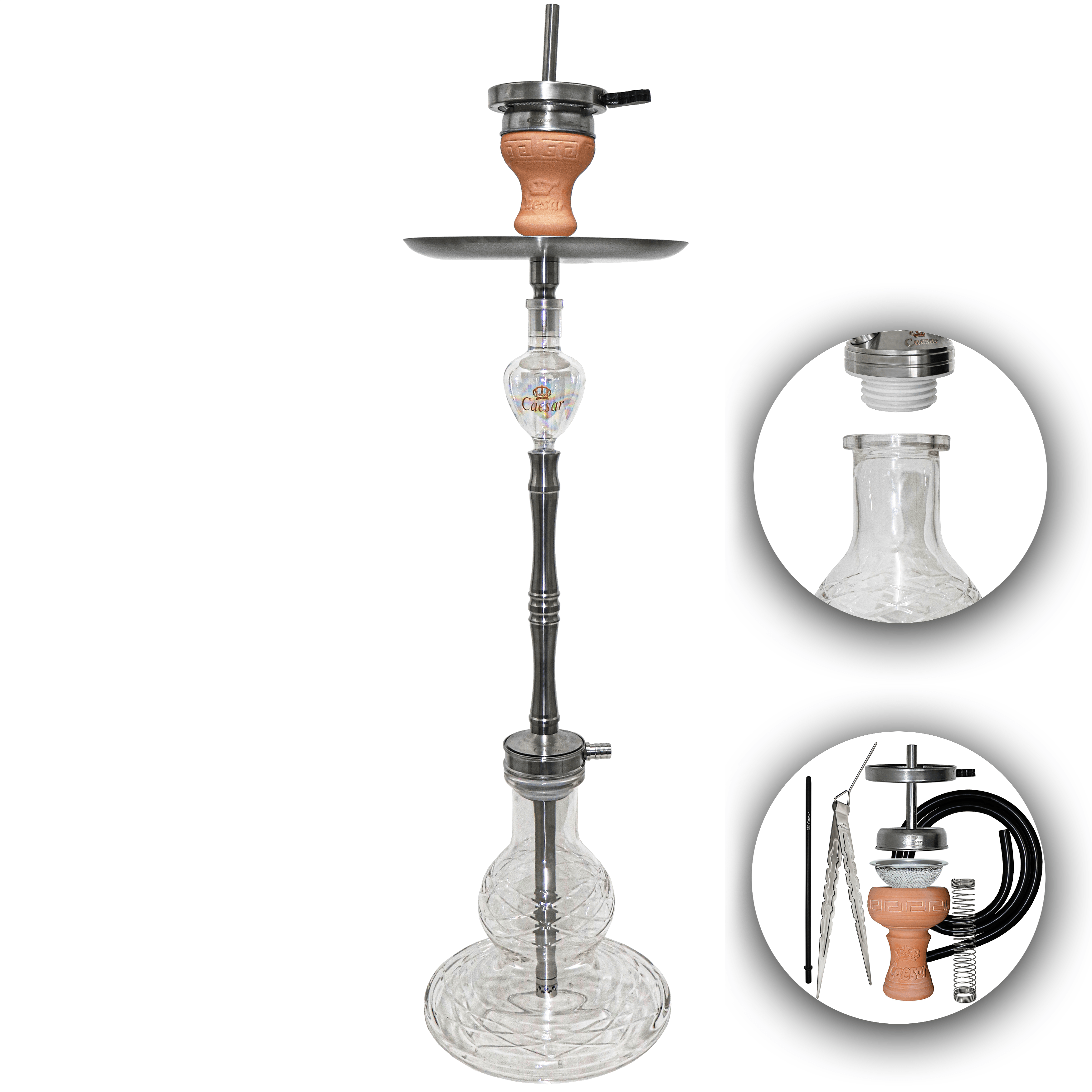 Tradi 360 - Stainless Steel - Transparent - - Caesar Shisha