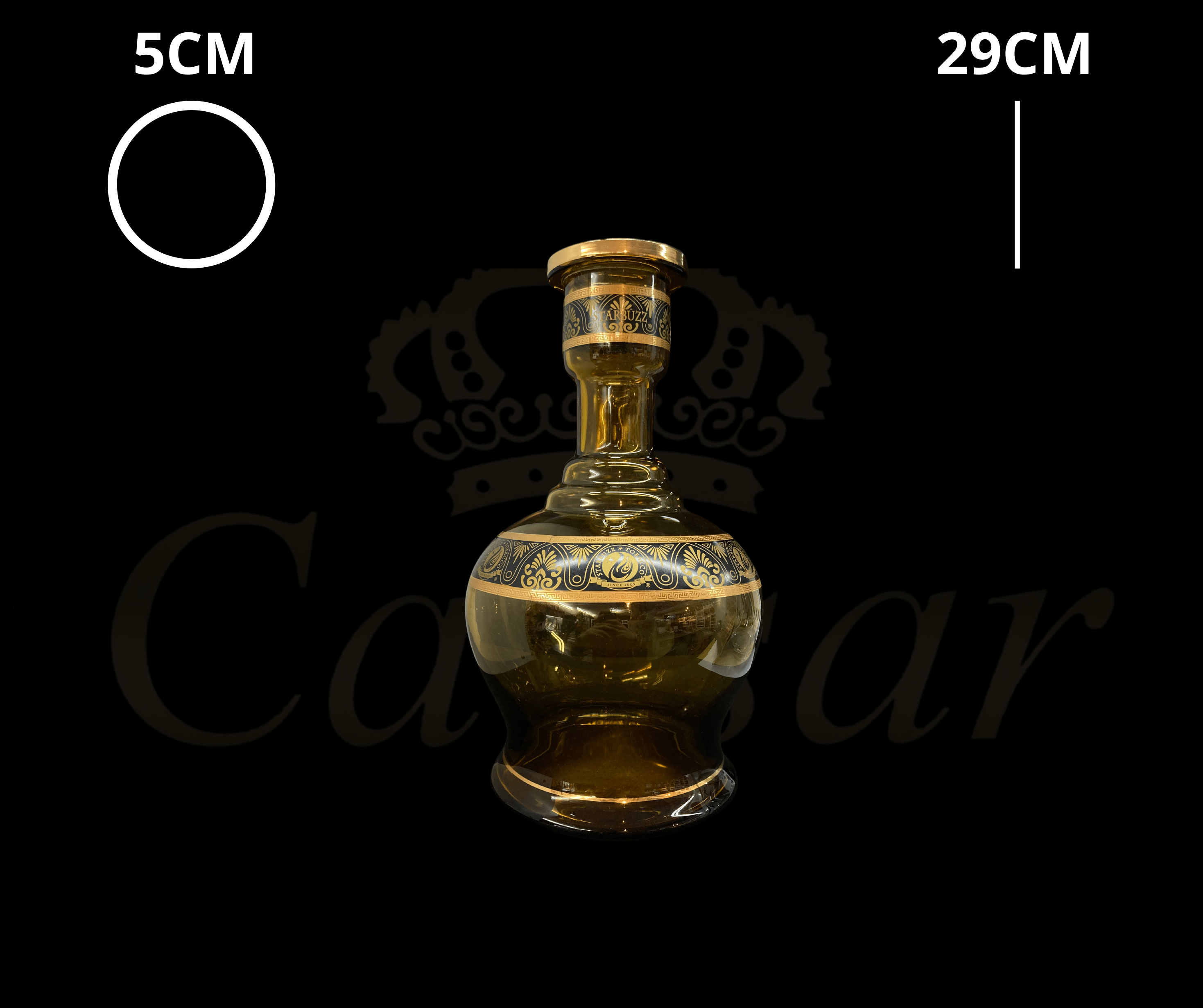 StarBuzz Golden Leaves Glass - Amber - Caesar Shisha