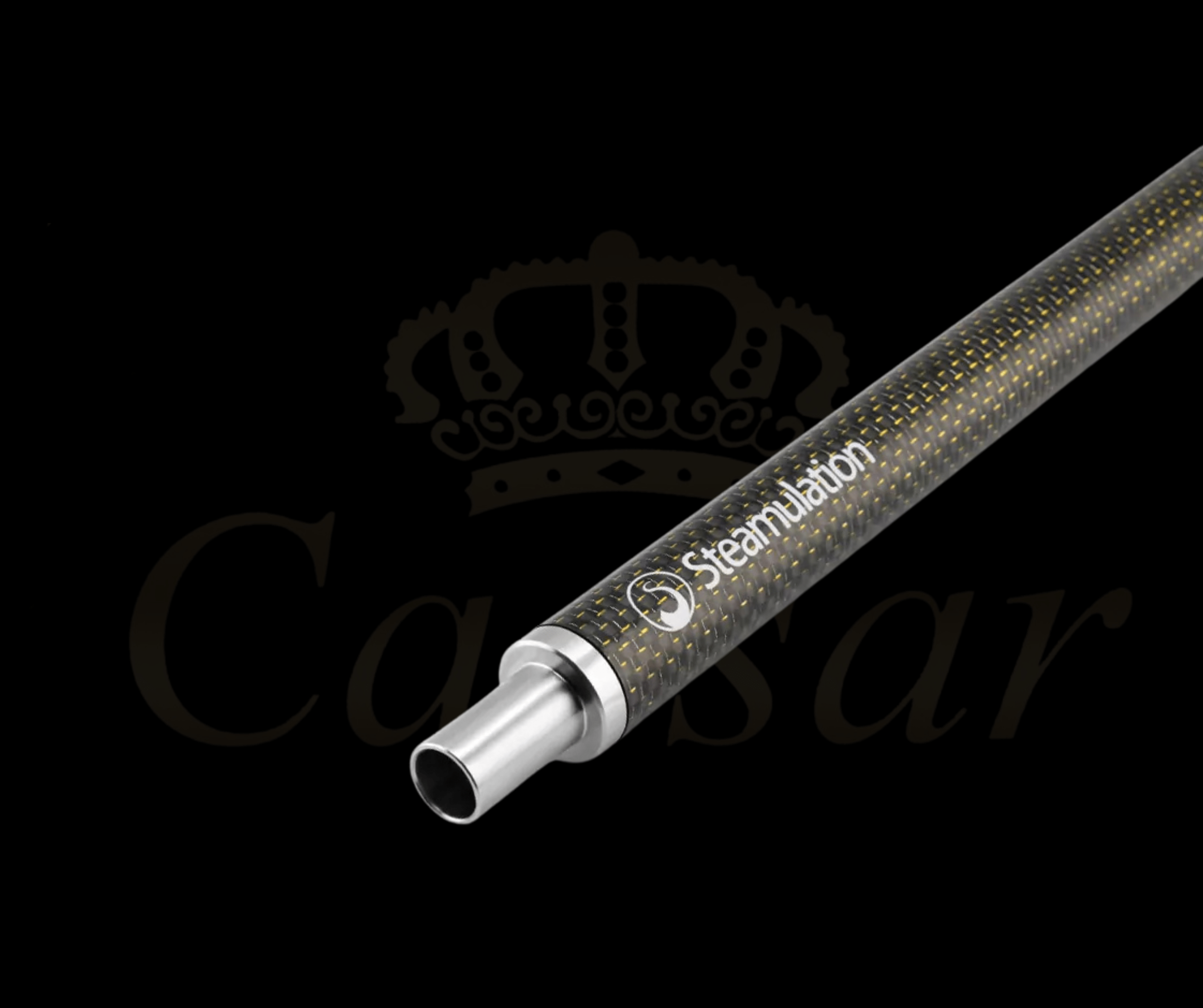 Steamulation Carbon Mundstykke - Black/Gold - Caesar Shisha