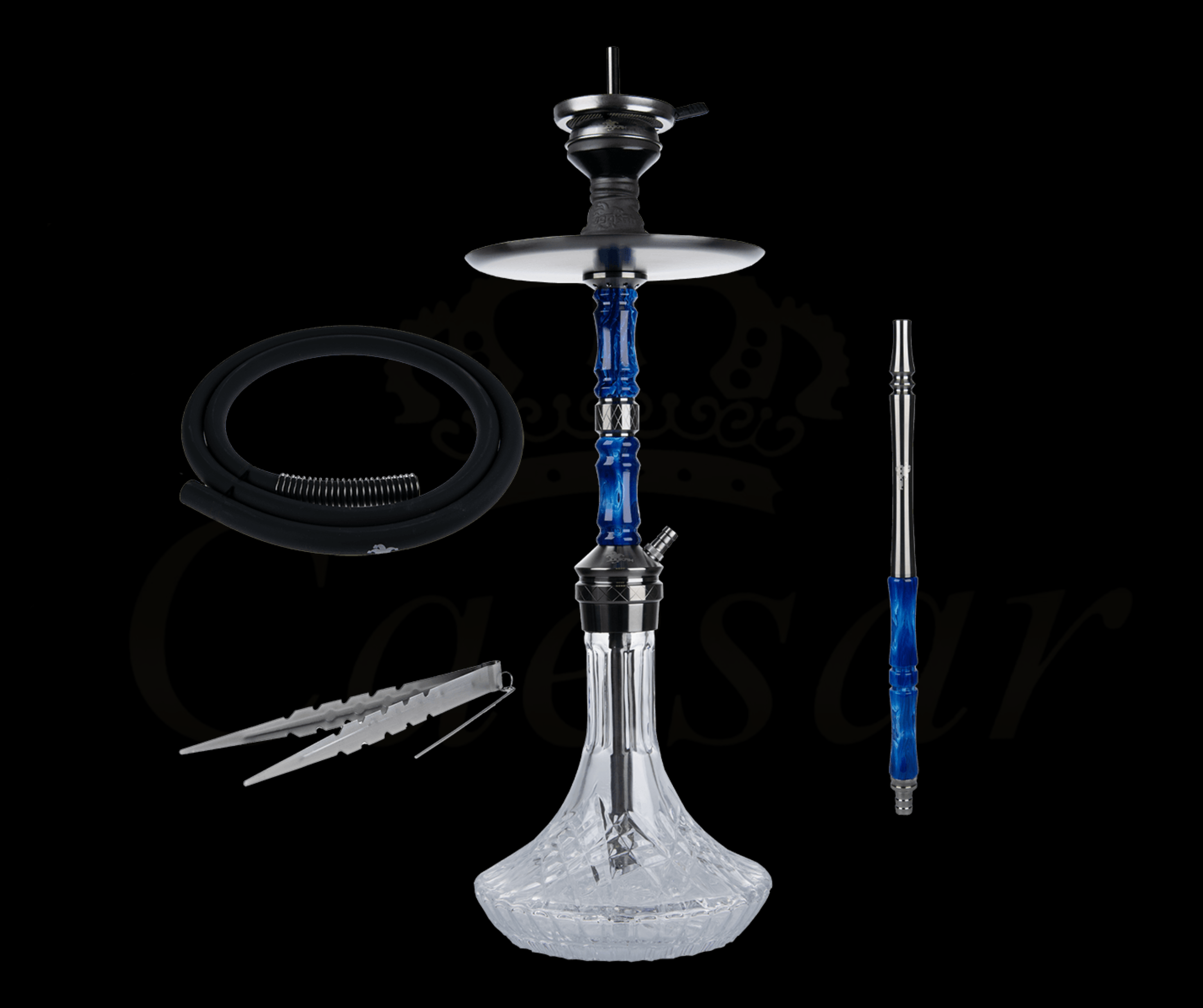 Jookah - Royal Flush - Black Steel Blue - Caesar Shisha