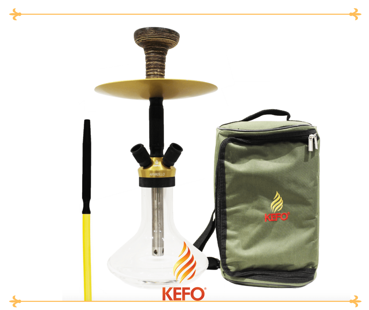 KEFO Armadillo Hookah - Black/Yellow