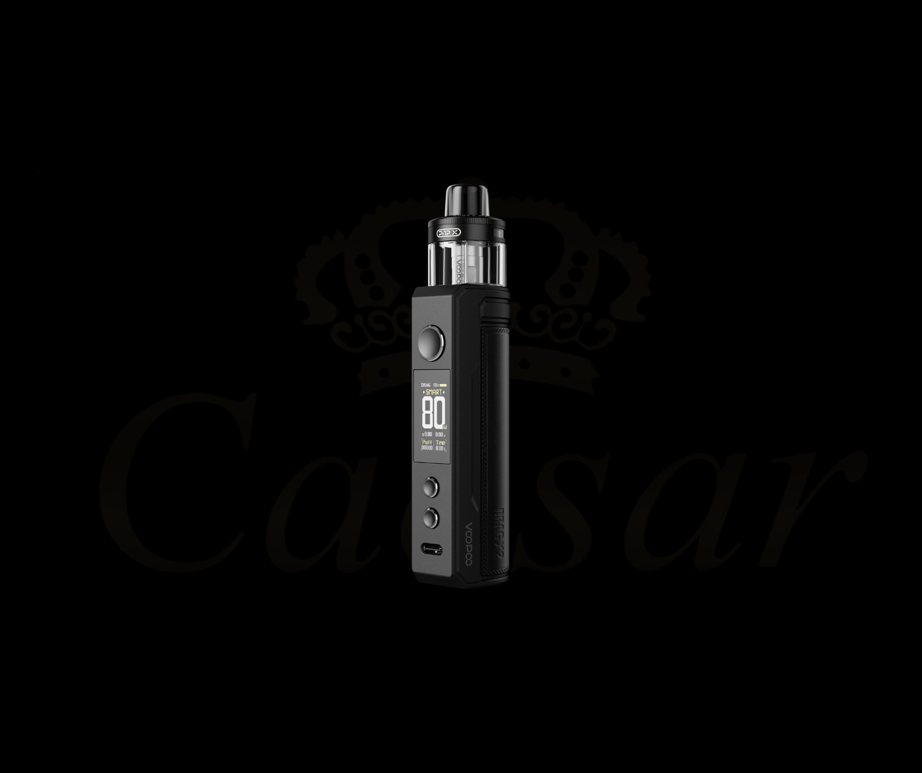 VooPoo Drag X2 / Spray Black (Inkl. 18650) - Caesar Shisha